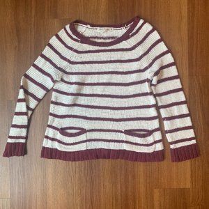 Knitted Maroon and White Sweater